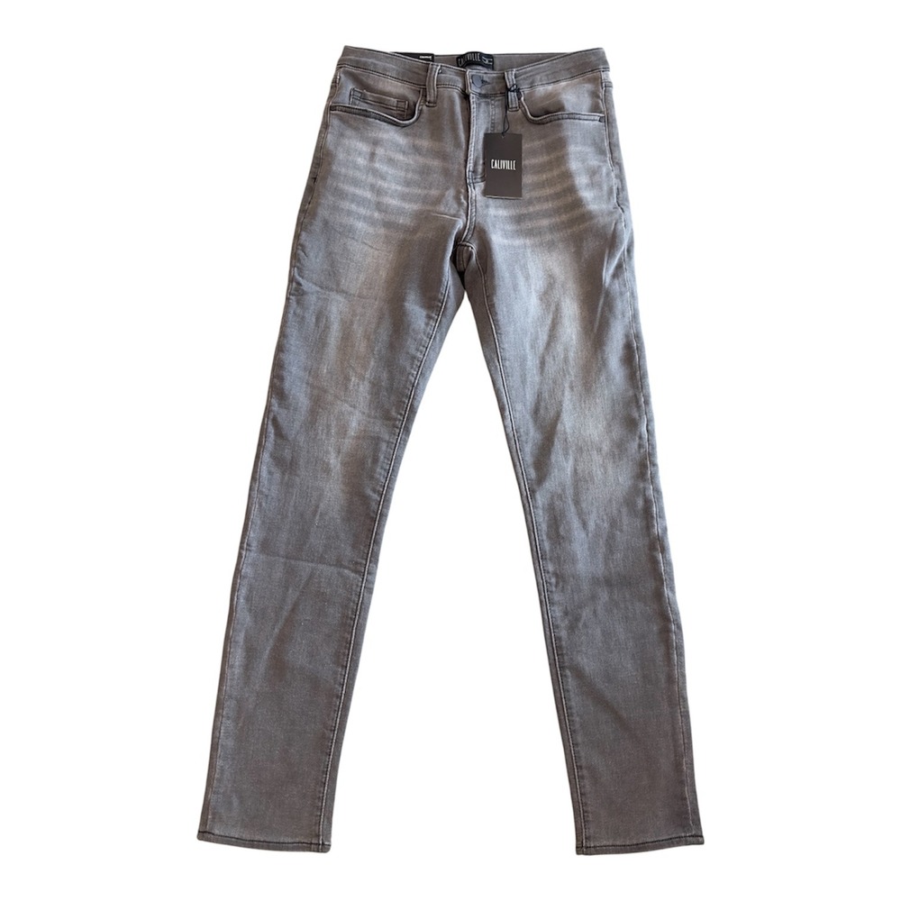 Caliville Womens Slim Fit Grey Wash Stretch Denim Jeans Size Small NWT
